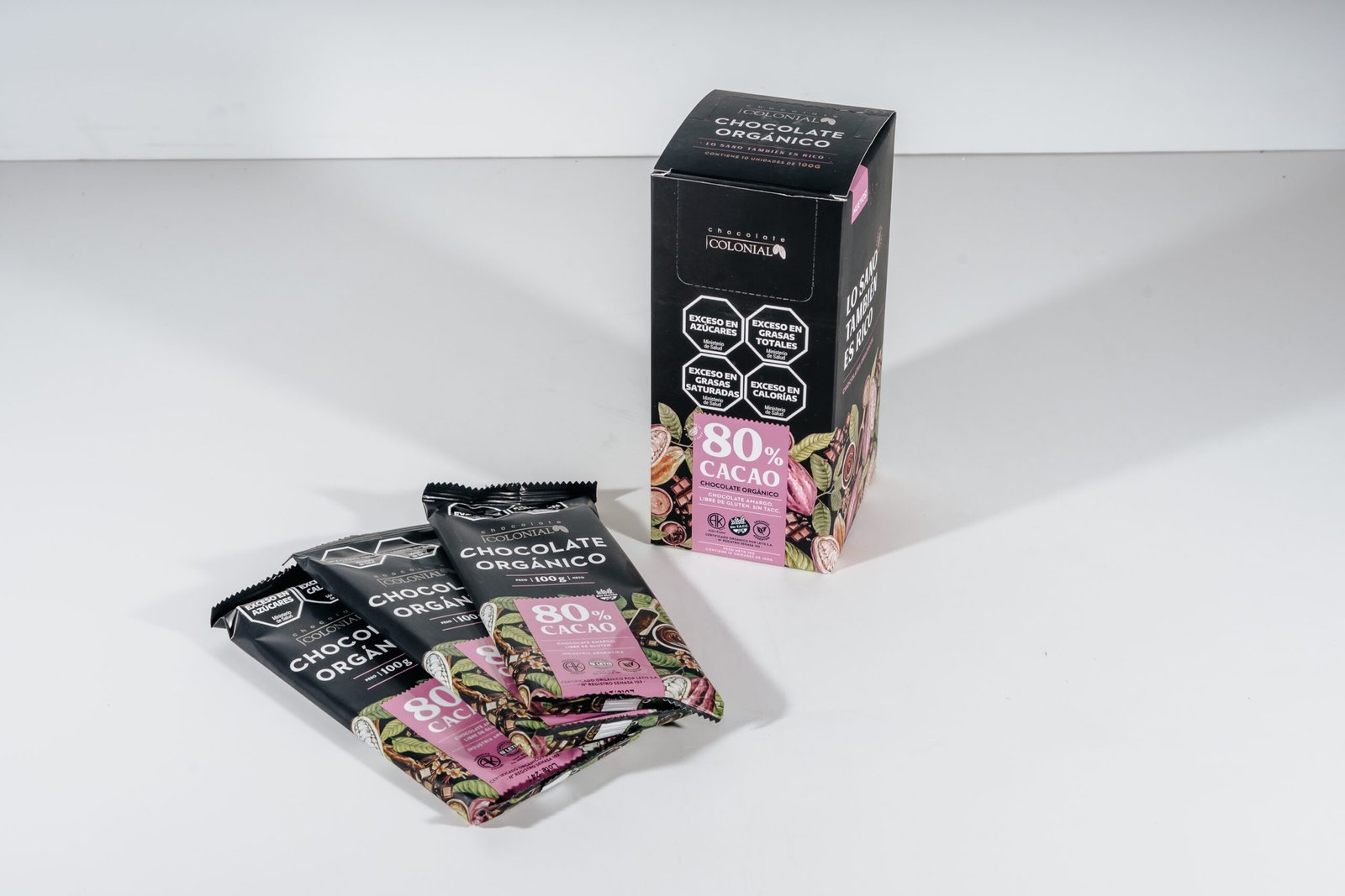 BARRA CHOC. ORGANICO 80% - ESTUCHE POR 10 UNID. DE 100GR